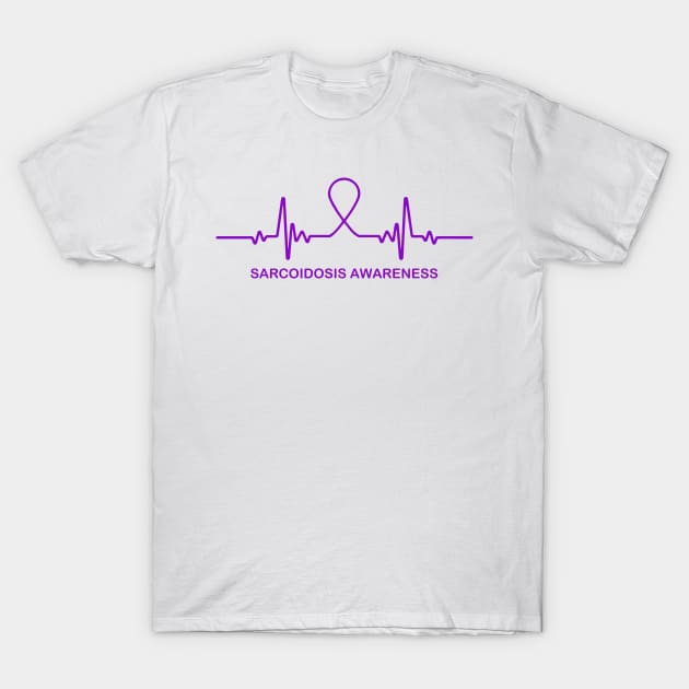 Sarcoidosis Awareness Heartbeat - In This Family We Fight Together T-Shirt by BoongMie